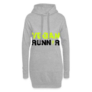 Vegan Runner Fitness - Sweat-shirt à capuche long Femme - gris chiné - Devant