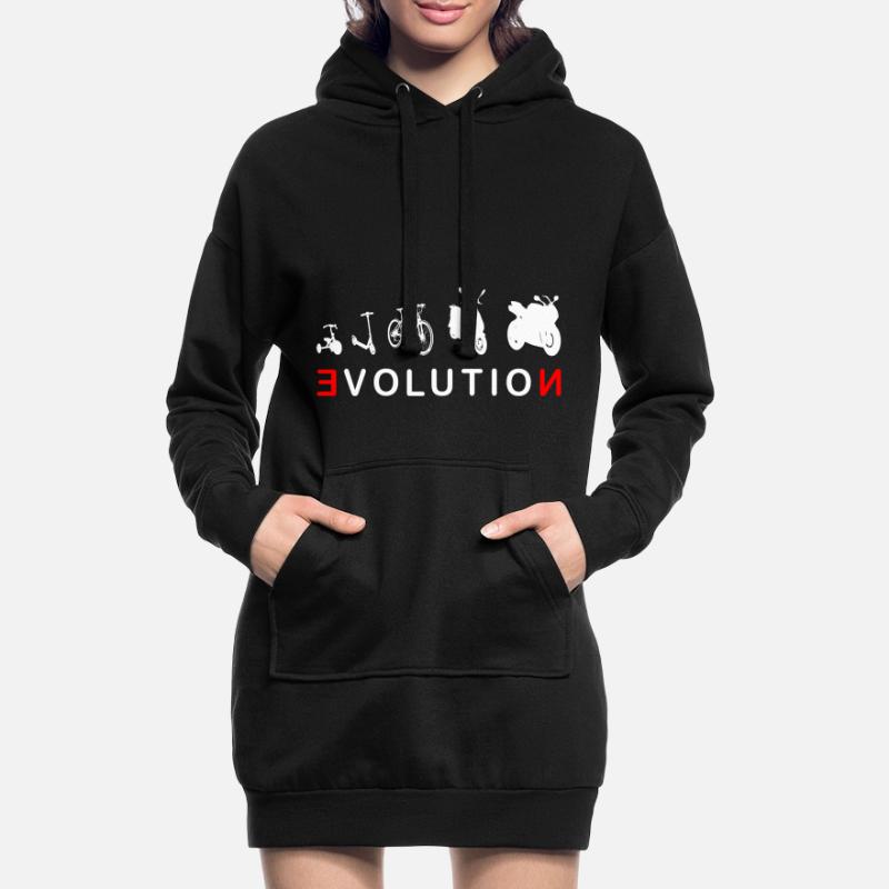 Evolution Biker 4- Evolution d'un motard Sweat-shirt à capuche long Femme