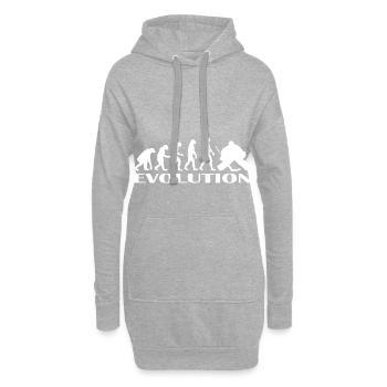 Evolution hockey joueur de hockey cadeau idée - Sweat-shirt à capuche long Femme - gris chiné - Devant