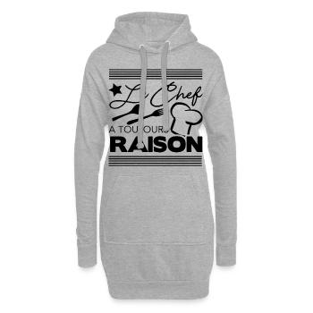 Chef Cuisine Shirt • A toujours Raison • Cadeaux - Sweat-shirt à capuche long Femme - gris chiné - Devant