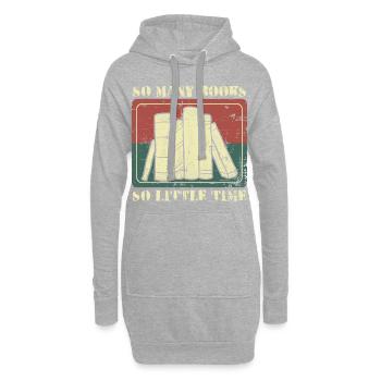 So viele Bücher so wenig Zeit - Hoodie-Kleid - Grau meliert - Vorne