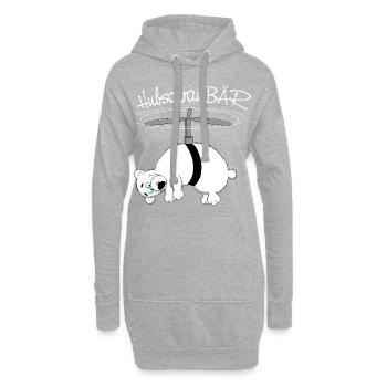 herziger, drolliger Bär - Hoodie-Kleid - Grau meliert - Vorne