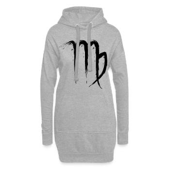 Jungfrau Sternzeichen Virgo Design Symbol 1 - Hoodie-Kleid - Grau meliert - Vorne