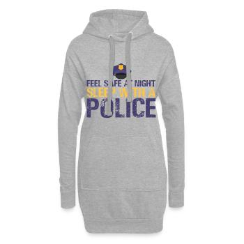 Polizei Polizist lustiger Spruch - Hoodie-Kleid - Grau meliert - Vorne