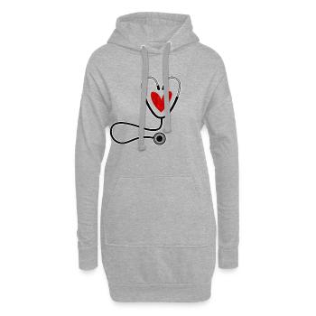 Medizin Stethoskop Arzt Krankenschwester Beruf - Hoodie-Kleid - Grau meliert - Vorne