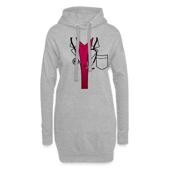 Arzt Doktor Medizin Kittel Anzug Beruf Arbeit - Hoodie-Kleid - Grau meliert - Vorne