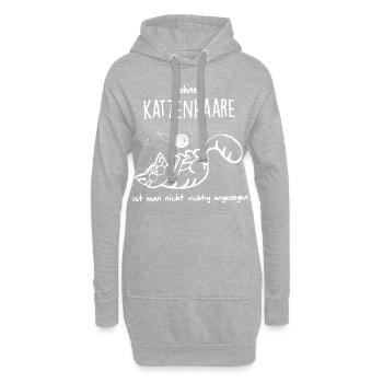 ohne Katzenhaare ist man nicht richtig angezogen - Hoodie-Kleid - Grau meliert - Vorne