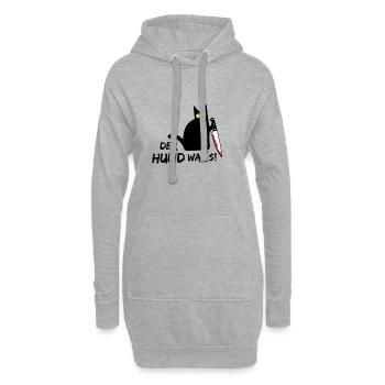 Katze mit Messer - Böse Katze - Der Hund wars - Hoodie-Kleid - Grau meliert - Vorne