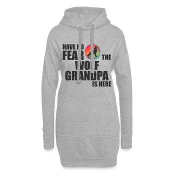 Le grand-père loup - Sweat-shirt à capuche long Femme - gris chiné - Devant