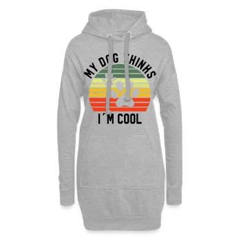 Mon chien choses dans Cool Dog - Sweat-shirt à capuche long Femme - gris chiné - Devant