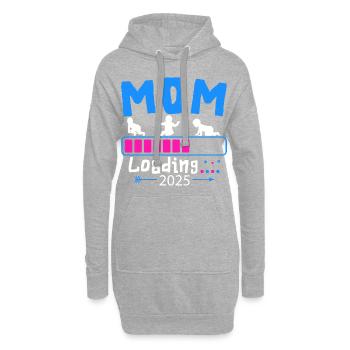 Mère 2025 chargement, je serai maman en 2025 - Sweat-shirt à capuche long Femme - gris chiné - Devant