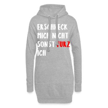 Lustiger Furz Spruch Fun Furzen Pupsen - Hoodie-Kleid - Grau meliert - Vorne
