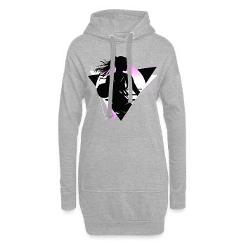 Basketball Basketballerin Spielerin Fan Neon Bunt - Hoodie-Kleid - Grau meliert - Vorne
