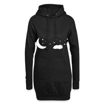 ciel nocturne - Sweat-shirt à capuche long Femme - noir - Devant