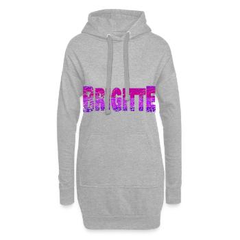 Schriftzug Brigitte - Hoodie-Kleid - Grau meliert - Vorne