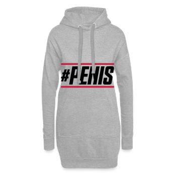 penis hashtag - Hoodie-Kleid - Grau meliert - Vorne
