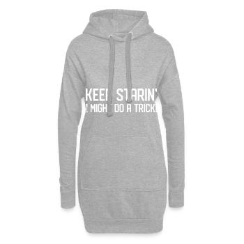 Continuez à regarder, je ferais un cadeau - Sweat-shirt à capuche long Femme - gris chiné - Devant