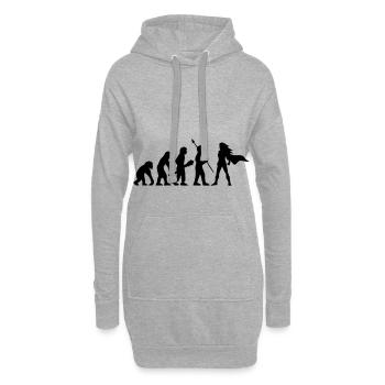 Evolution Superheldin Heldin Power Girl Geschenk - Hoodie-Kleid - Grau meliert - Vorne