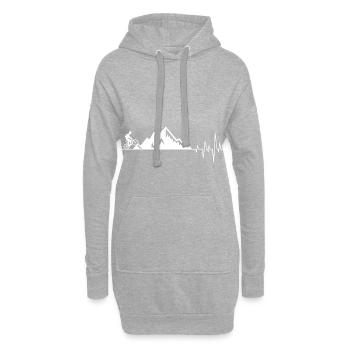 Herzschlag berge Fahrrad MTB Mountainbike - Hoodie-Kleid - Grau meliert - Vorne