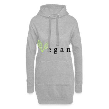 végétalien - Sweat-shirt à capuche long Femme - gris chiné - Devant
