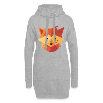 Süßer Fuchs mit Sommersprossen Comic Geschenk - Hoodie-Kleid - Grau meliert - Vorne