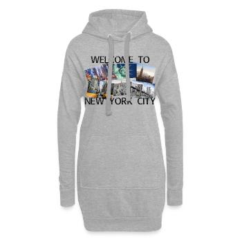 New York City USA Amerika America Stadt Skyline - Hoodie-Kleid - Grau meliert - Vorne