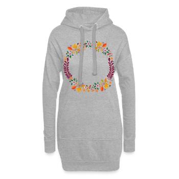 Herbstkranz - Hoodie-Kleid - Grau meliert - Vorne