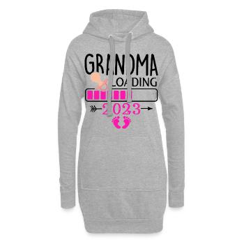 Grand-mère-à-être, Grand-mère chargement 2023 Grand-mère 2023 - Sweat-shirt à capuche long Femme - gris chiné - Devant