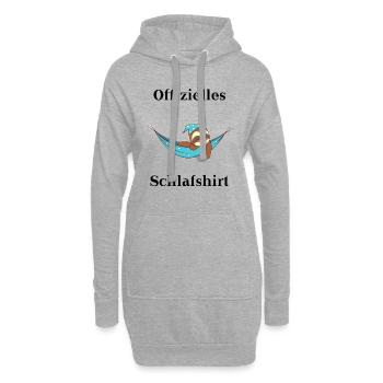 Offizielles Schlafshirt Faultier Geschenkidee süß - Hoodie-Kleid - Grau meliert - Vorne