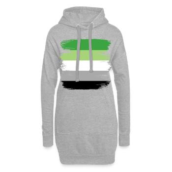 Aromantisch Aromantik A Romantisch Romantik Flagge - Hoodie-Kleid - Grau meliert - Vorne