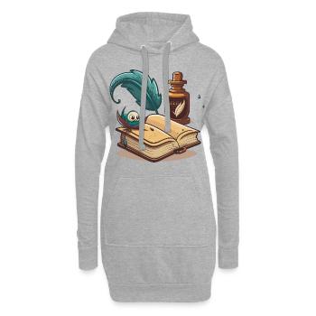 Der klassische Schriftsteller - Hoodie-Kleid - Grau meliert - Vorne