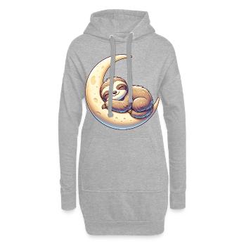 Relaxed sloth dream on moon swing - Hoodie Dress - heather grey - Front