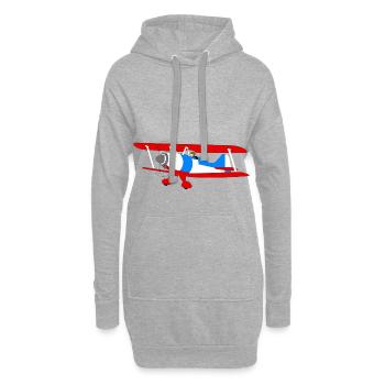 Airplane - Hoodie Dress - heather grey - Front