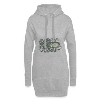 Oktopus - Hoodie-Kleid - Grau meliert - Vorne