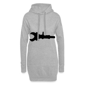 Feuerwehr Schere - Hoodie-Kleid - Grau meliert - Vorne