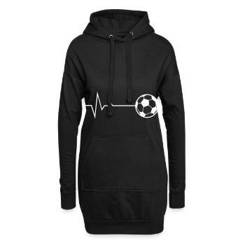 fussball puls - Hoodie-Kleid - Schwarz - Vorne