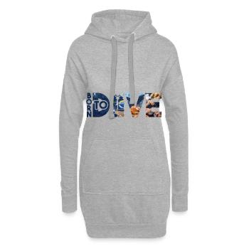 Taucher Tauchen Born to Dive - Hoodie-Kleid - Grau meliert - Vorne