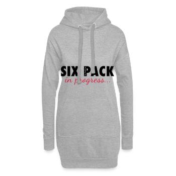 SIX PACK in progress - Funny Workout Motivation - Hoodie-Kleid - Grau meliert - Vorne