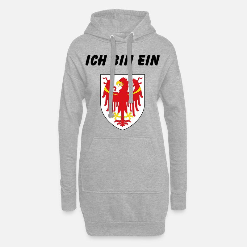 Ich bin ein Südtiroler - Hoodie-Kleid - Grau meliert
