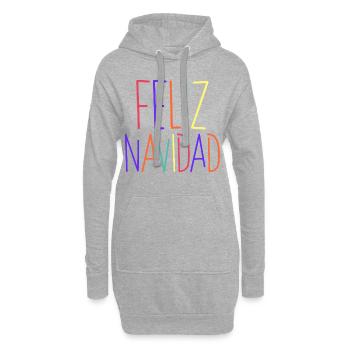 Feliz Navidad insperiert von den 80er - Hoodie-Kleid - Grau meliert - Vorne