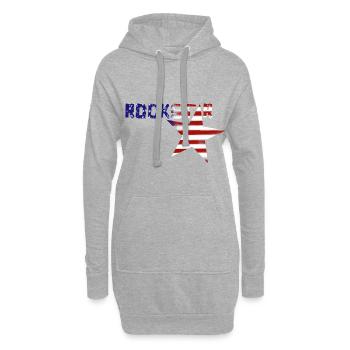 STAR DU ROCK - Sweat-shirt à capuche long Femme - gris chiné - Devant