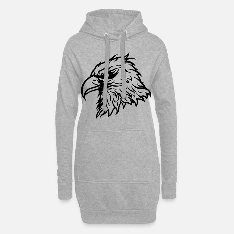 Cool Bald Eagle Eagle - Hoodie Dress - heather grey