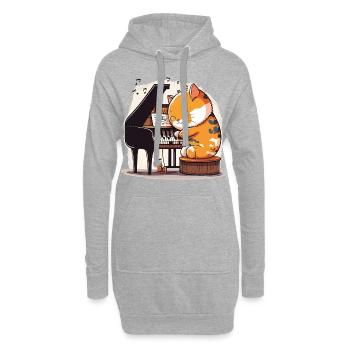 Katzen-Harmonie - Hoodie-Kleid - Grau meliert - Vorne