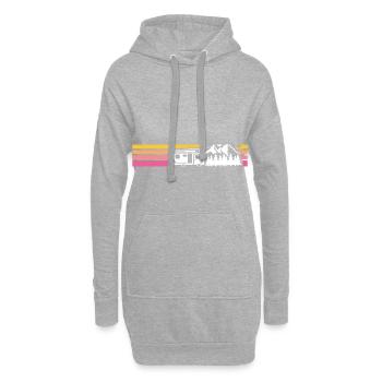 Camper Camping Campen Streifen - Hoodie-Kleid - Grau meliert - Vorne