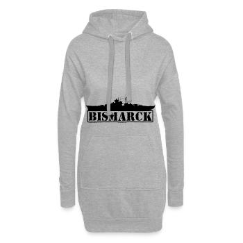 Bismarck Schiff schwarz Schlachtschiff Silhouette - Hoodie-Kleid - Grau meliert - Vorne