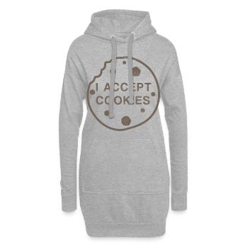 Lustiges Cookie Shirt - Hoodie-Kleid - Grau meliert - Vorne