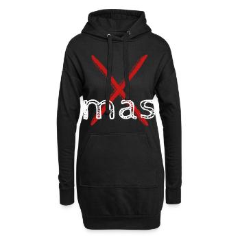 Xmas Weihnachten - Hoodie-Kleid - Schwarz - Vorne