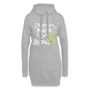 NEW YEARS EVE now Wine later - Sweat-shirt à capuche long Femme - gris chiné - Devant
