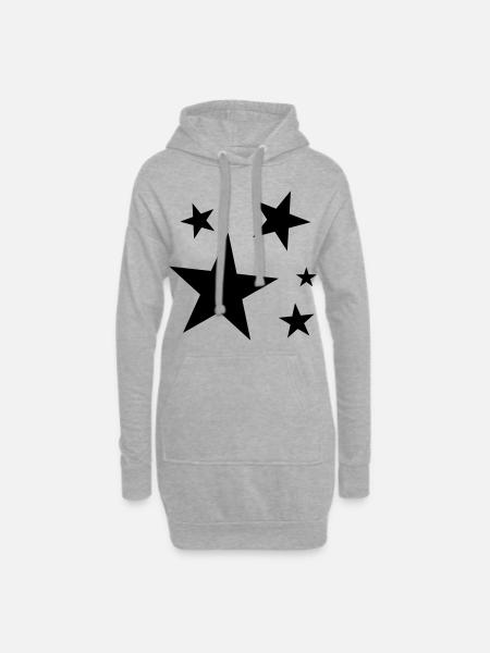 Stars Stars - Hoodie Dress - heather grey