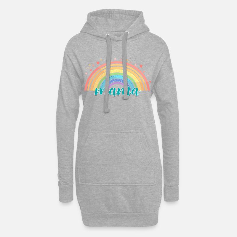 Rainbow Mama - Sweat-shirt à capuche long Femme - gris chiné